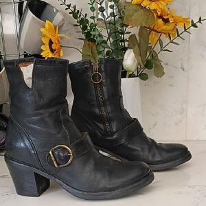 Fiorentini + Baker Black Leather Heeled Boots
